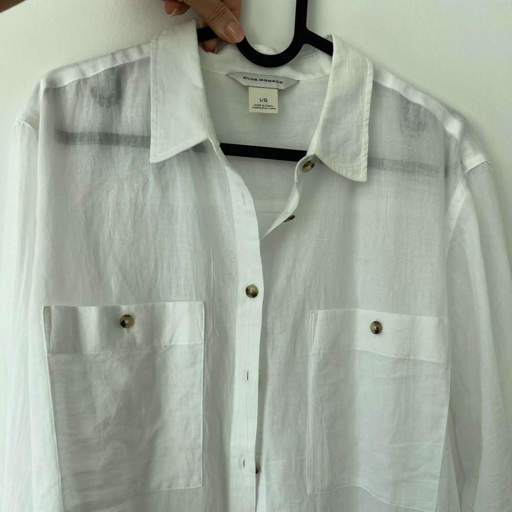 Club Monaco White Button Down Shirt